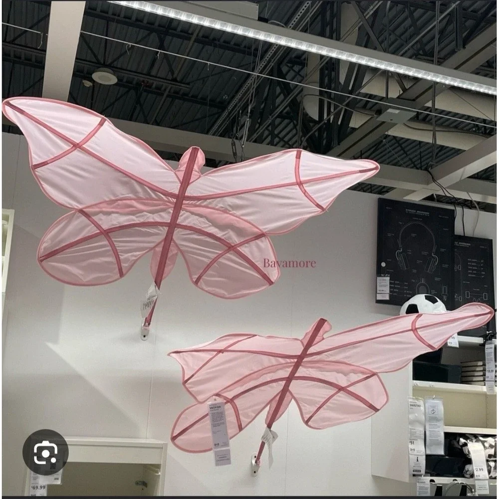 IKEA SNOFINK Cradle & Crib Bed Canopy Butterfly Pink Kids Bed 120x100 cm